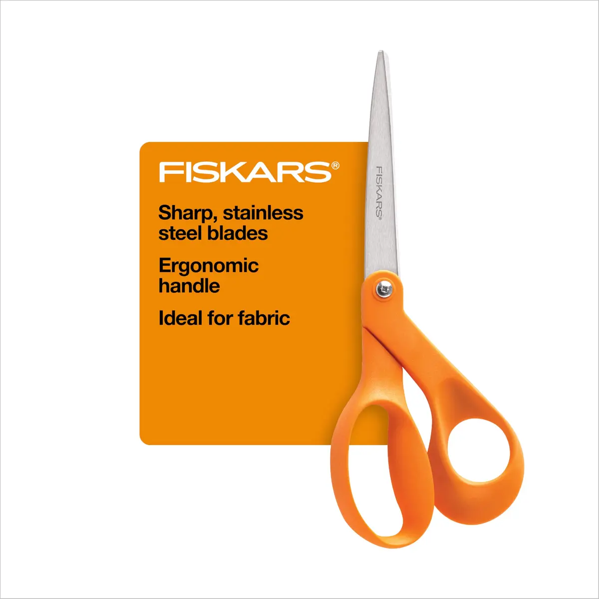 Fiskars 8" Original Orange-Handled Stainless Steel Scissors, Pack of 12 | Precision Paper and Fabric Cutting - main product image