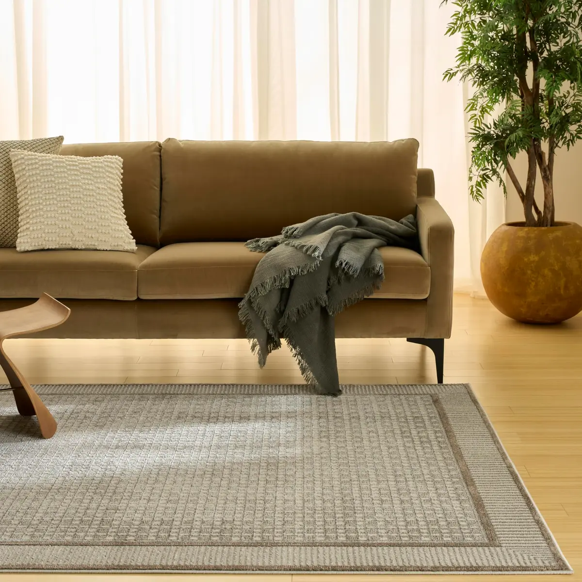 Nourison Nordic Ivory Grey Area Rug 2' x 3' | Scandinavian Geometric Design, Easy Clean, Non Shedding - main product image