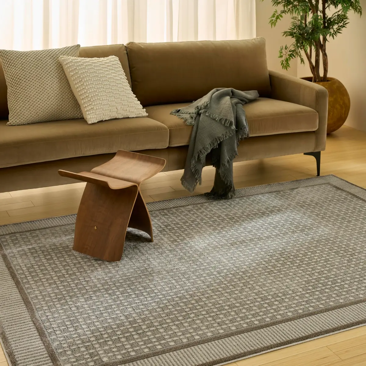 Nourison Nordic Ivory Grey Area Rug 2' x 3' | Scandinavian Geometric Design, Easy Clean, Non Shedding - view 4