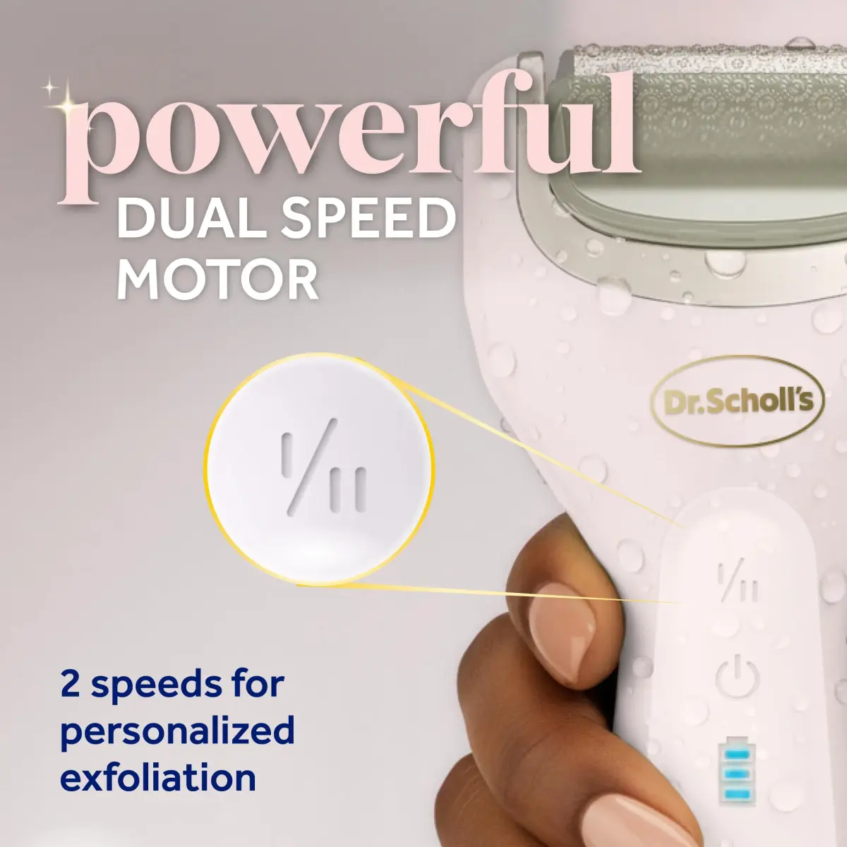Dr. Scholl's Pedi Perfect Electric Foot Callus Remover with 2 Roller Heads | Waterproof, Rechargeable, 90 Min Run Time - view 7