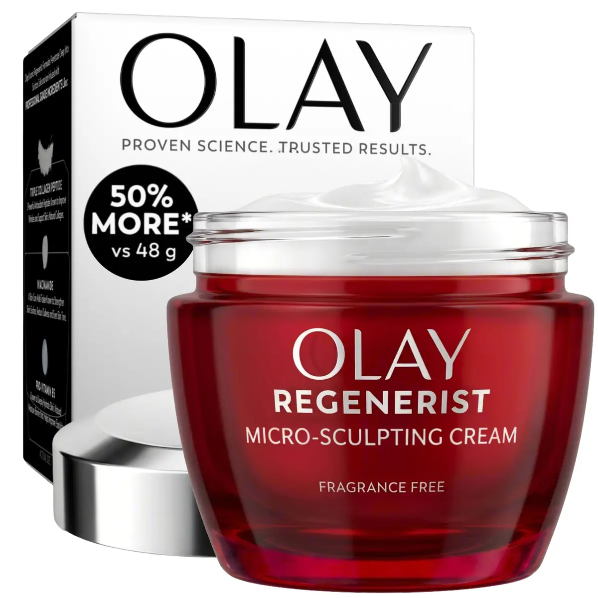 Olay Face Moisturizer Micro-Sculpting Cream 2.6oz | Fragrance-Free Anti-Aging Firming - main product image