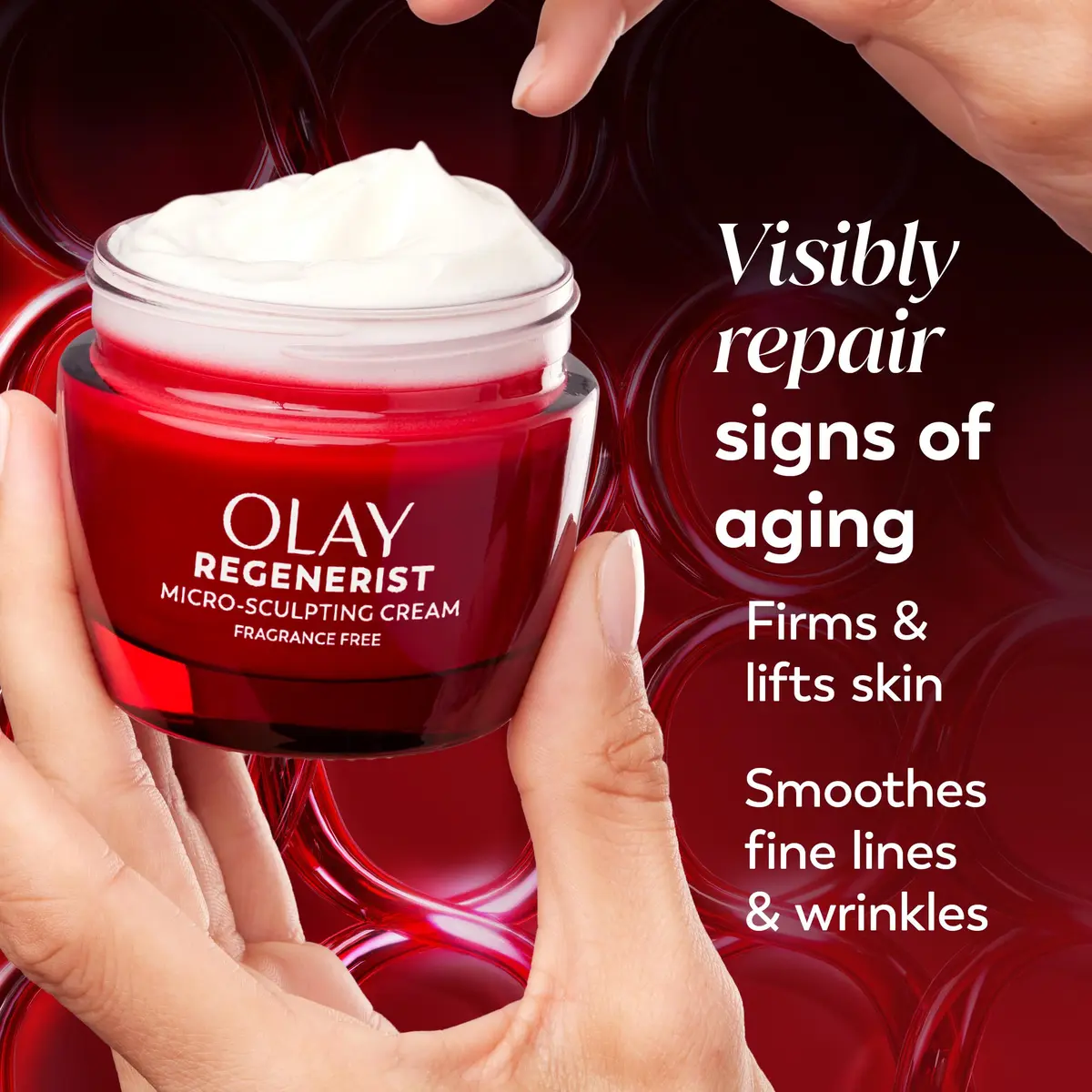 Olay Face Moisturizer Micro-Sculpting Cream 2.6oz | Fragrance-Free Anti-Aging Firming - view 3