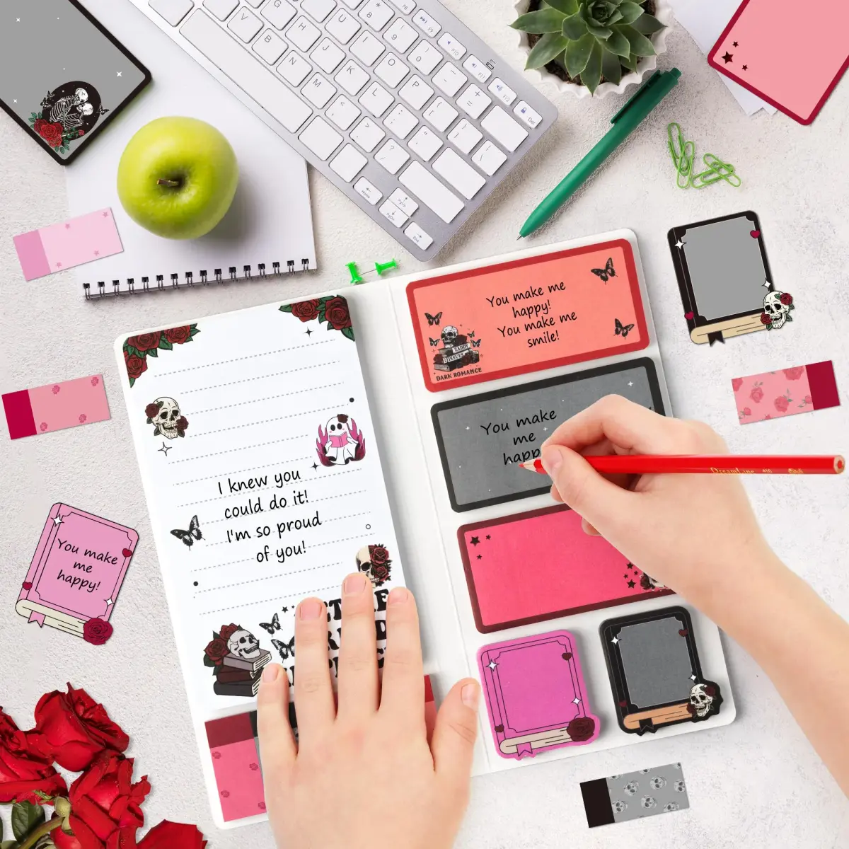 Xqumoi Let Me Read in Peace Dark Romance Sticky Notes Set (550 Sheets) | Book Lover Gift for Teens & Adults - view 3