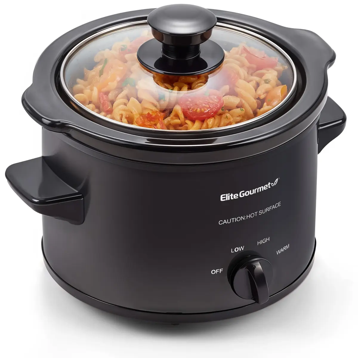 Elite Gourmet MST-250XBX Electric Ceramic Slow Cooker 1.5 Qt Black | Compact & Versatile - main product image