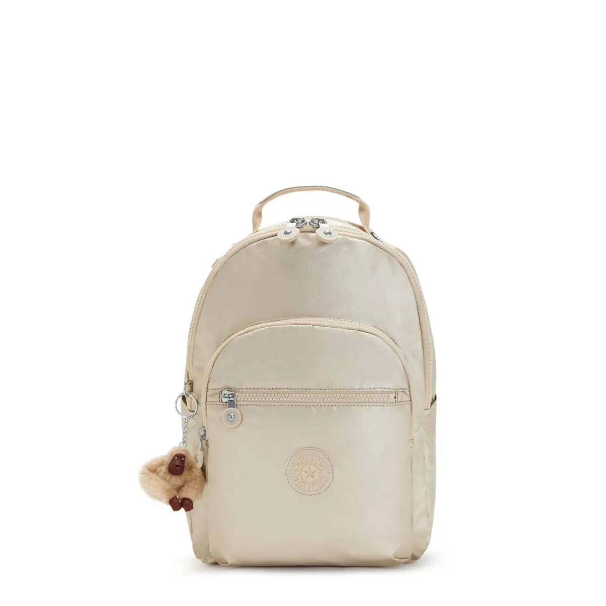 Kipling Seoul Small Tablet Backpack, Starry Gold Met, 16.1cm (6.38" W) x 34.9cm (13.75" H) x 25.4cm (10" D) - main product image