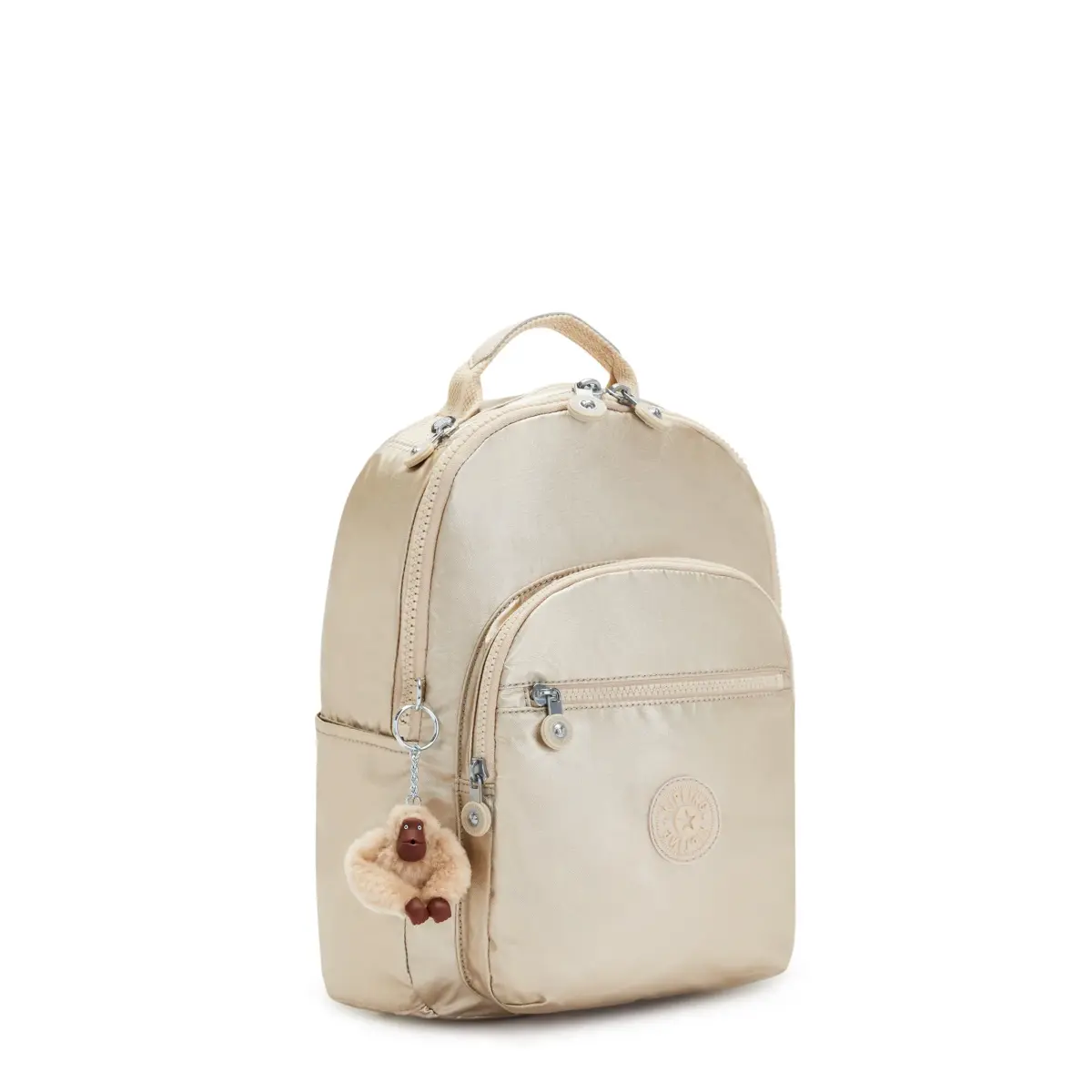 Kipling Seoul Small Tablet Backpack, Starry Gold Met, 16.1cm (6.38" W) x 34.9cm (13.75" H) x 25.4cm (10" D) - view 4