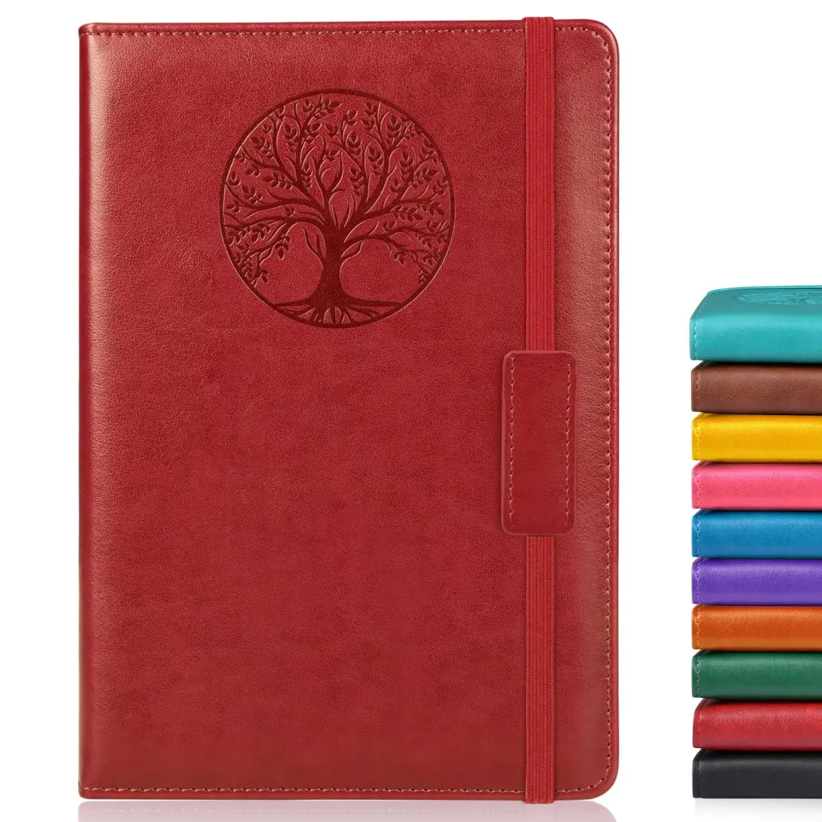 Biuwory A5 Graph Paper Notebook Journal (5.7"×8.3", 140 Pages, Wine Red) | Acid-Free Paper for Precise Writing - main product image