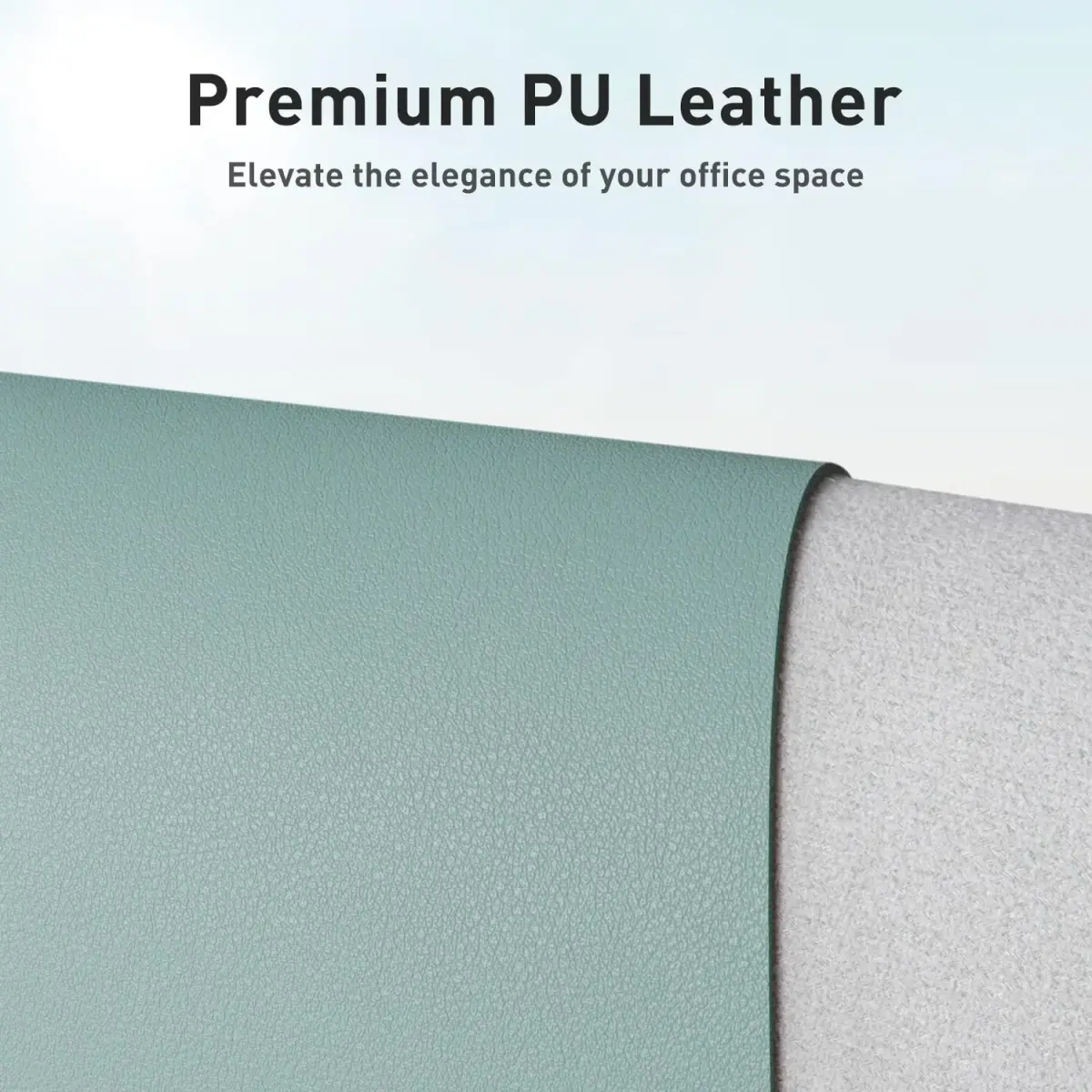 Aothia Faux Leather Desk Mat Light Blue 139.7cm x 60.96cm (55" x 24") | Non-Slip PU Leather Desk Blotter - view 2