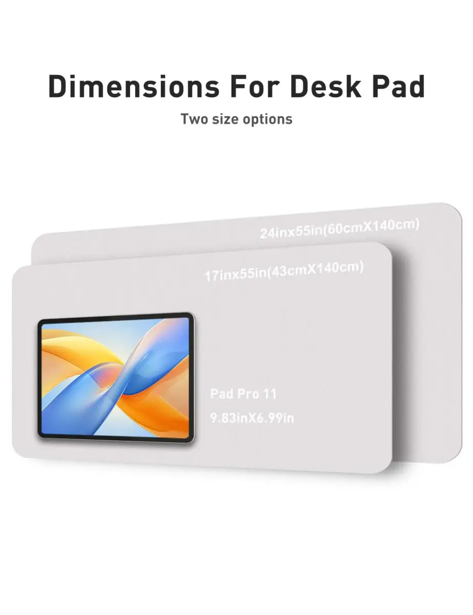 Aothia Faux Leather Desk Mat Pale Lavender White 139cm x 43cm | Smooth Ink Flow Desk Pad - view 5