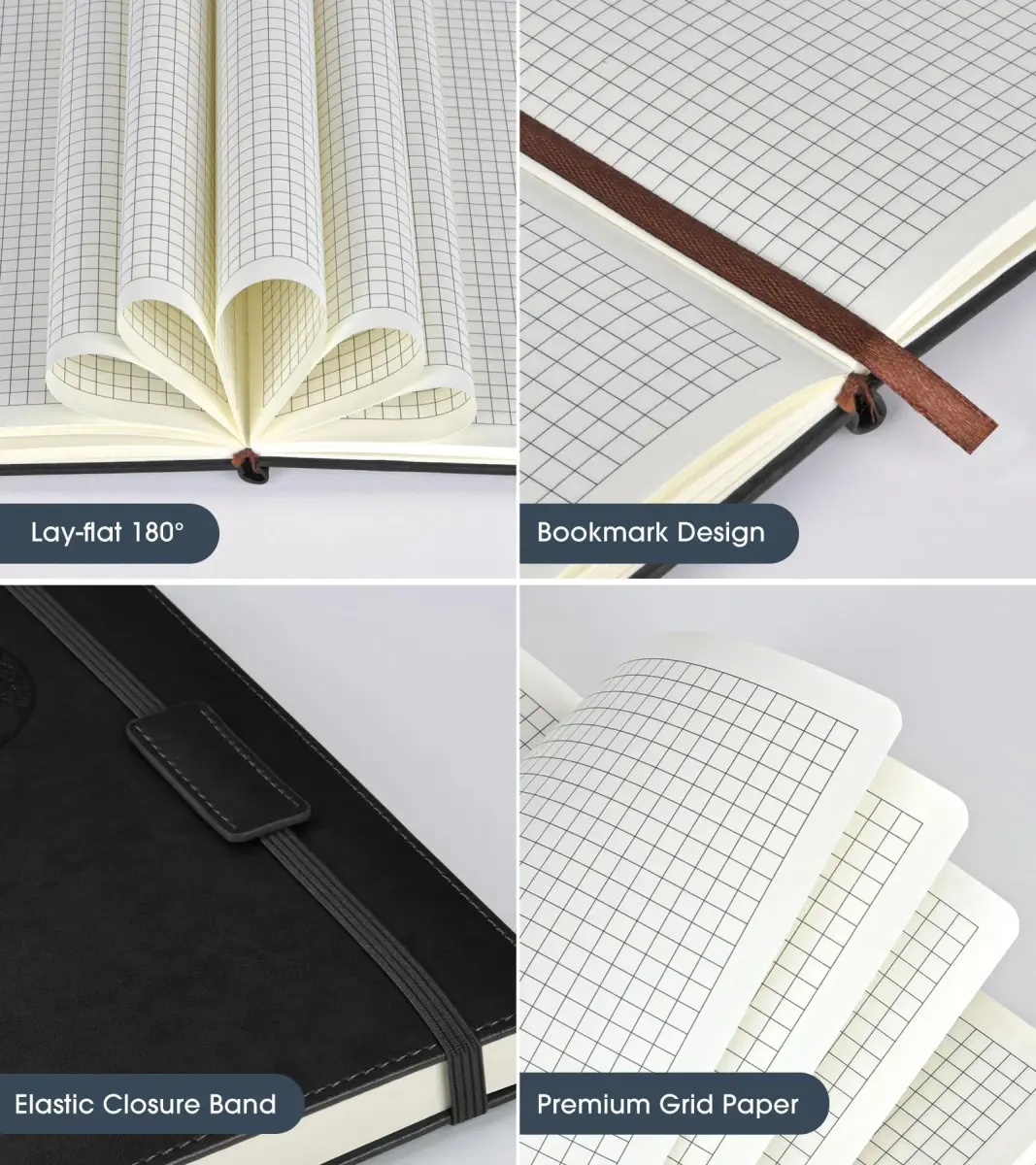 Biuwory Black Blank_Book Hardcover Executive Notebook | Acid-Free Paper Journal - view 4