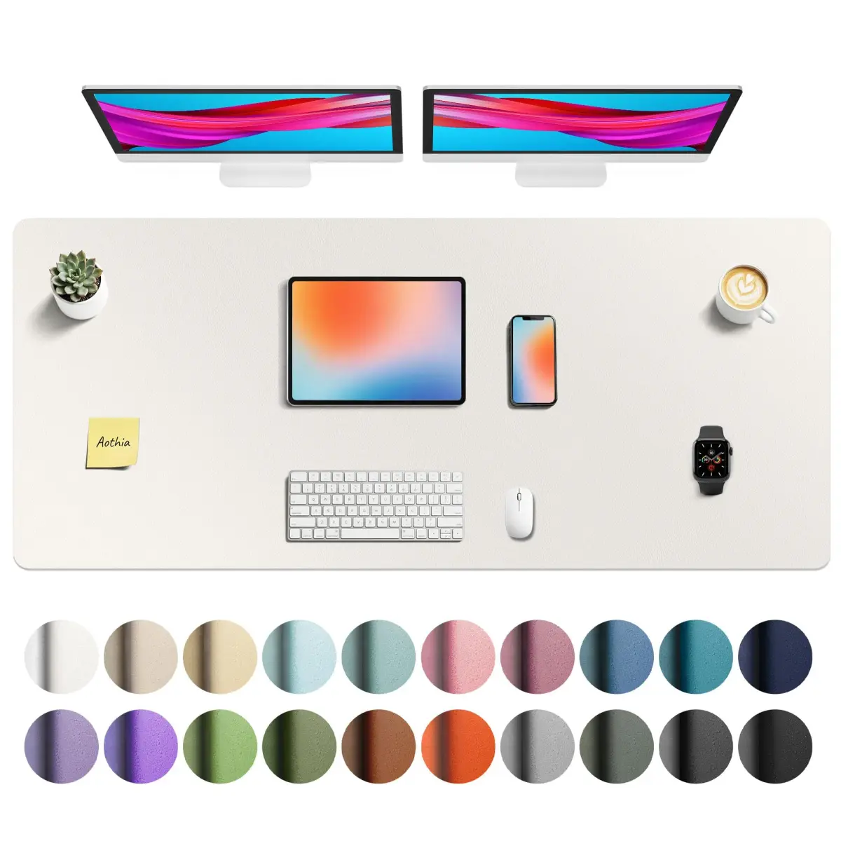 Aothia Faux Leather Desk Mat 140cm x 61cm (55" x 24") | Waterproof, Non-Slip PU Blotter for Office & Home - main product image
