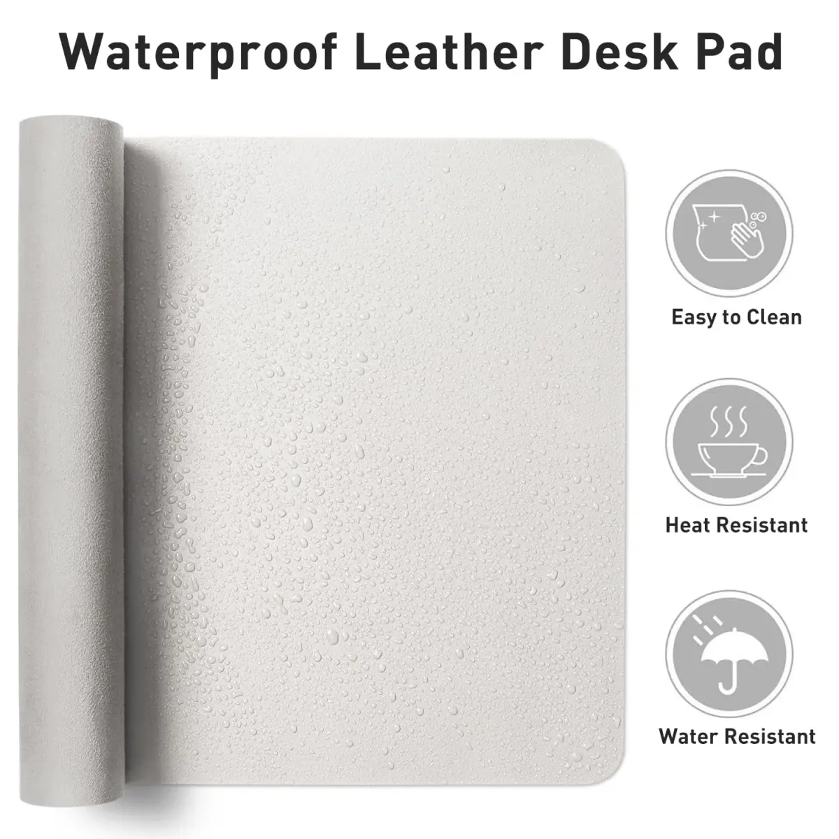 Aothia Faux Leather Desk Mat 140cm x 61cm (55" x 24") | Waterproof, Non-Slip PU Blotter for Office & Home - view 7