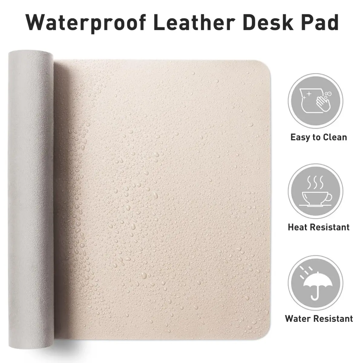 Aothia Faux Leather Desk Mat - Non-Slip PU Leather Desk Blotter 137cm x 43cm (55" x 17") | Protects Desks from Scratches, Spills, and Heat - view 7
