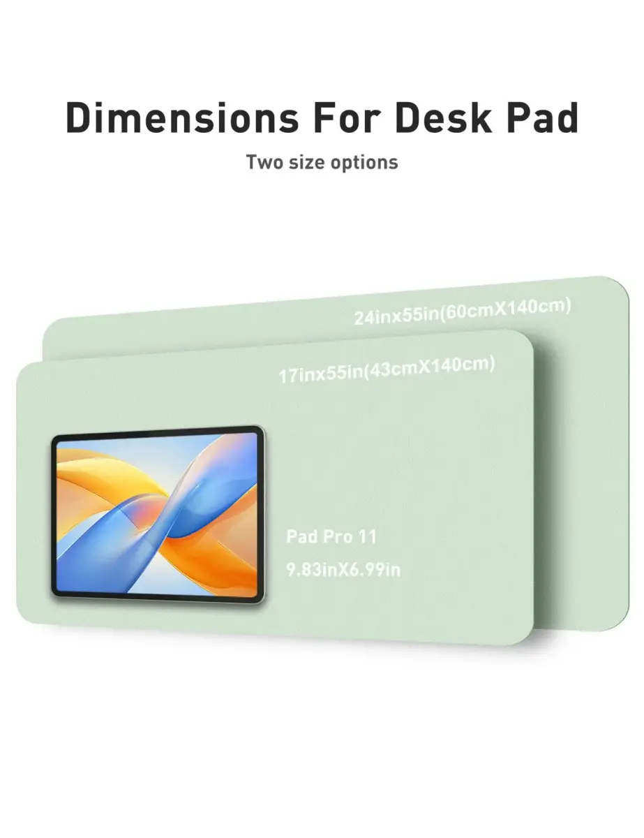 Aothia Faux Leather Desk Mat Aqua 140cm (55") x 43cm (17") | Smooth Writing Surface for Office & Home - view 5