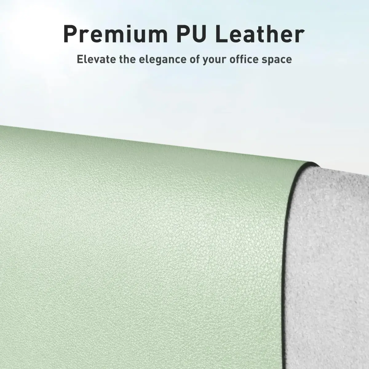 Aothia Faux Leather Desk Mat Aqua 140cm (55") x 43cm (17") | Smooth Writing Surface for Office & Home - view 2