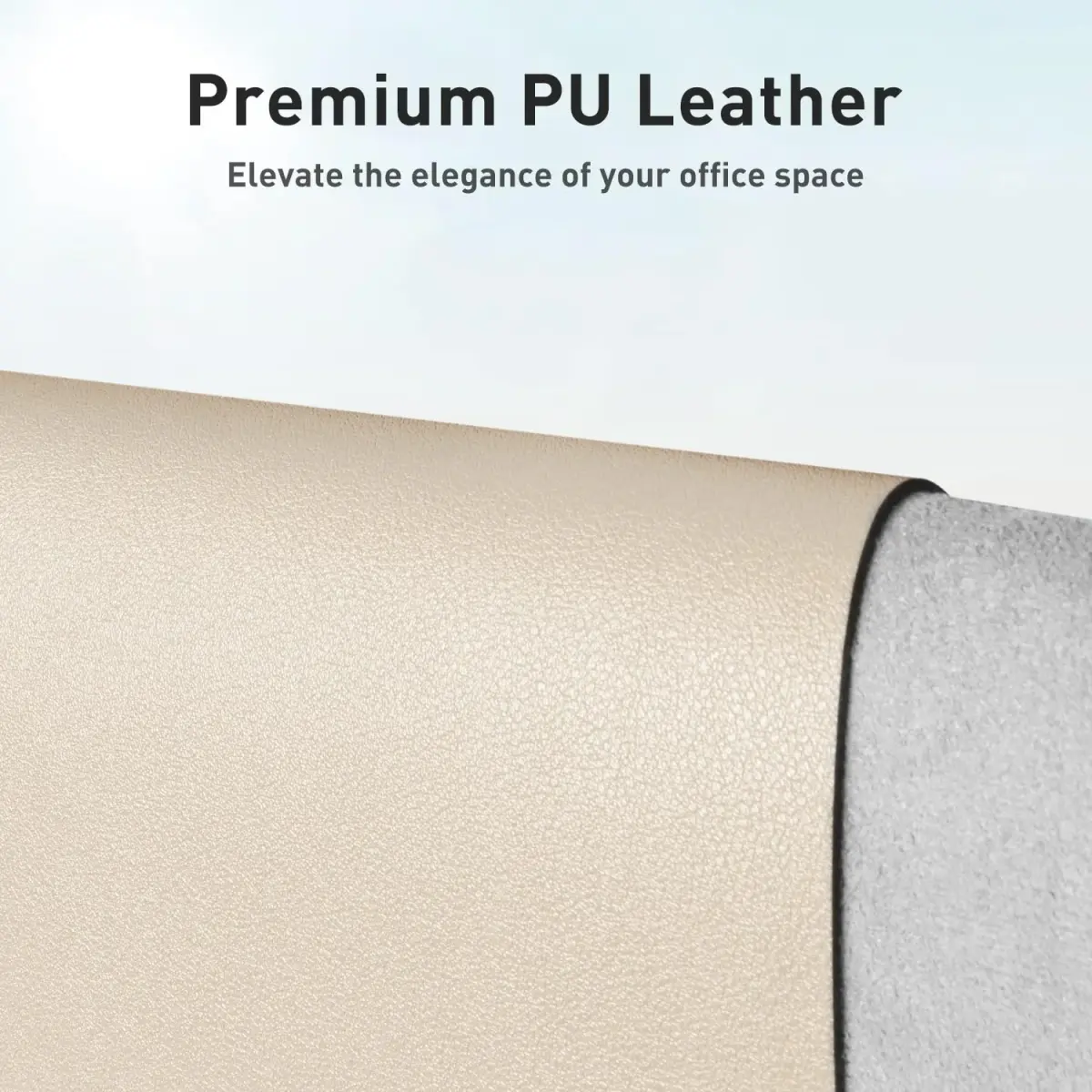 Aothia Faux Leather Desk Mat - Large Beige Blotter 140cm x 43cm (55" x 17") | Protects Desks from Scratches, Spills, and Heat - view 2