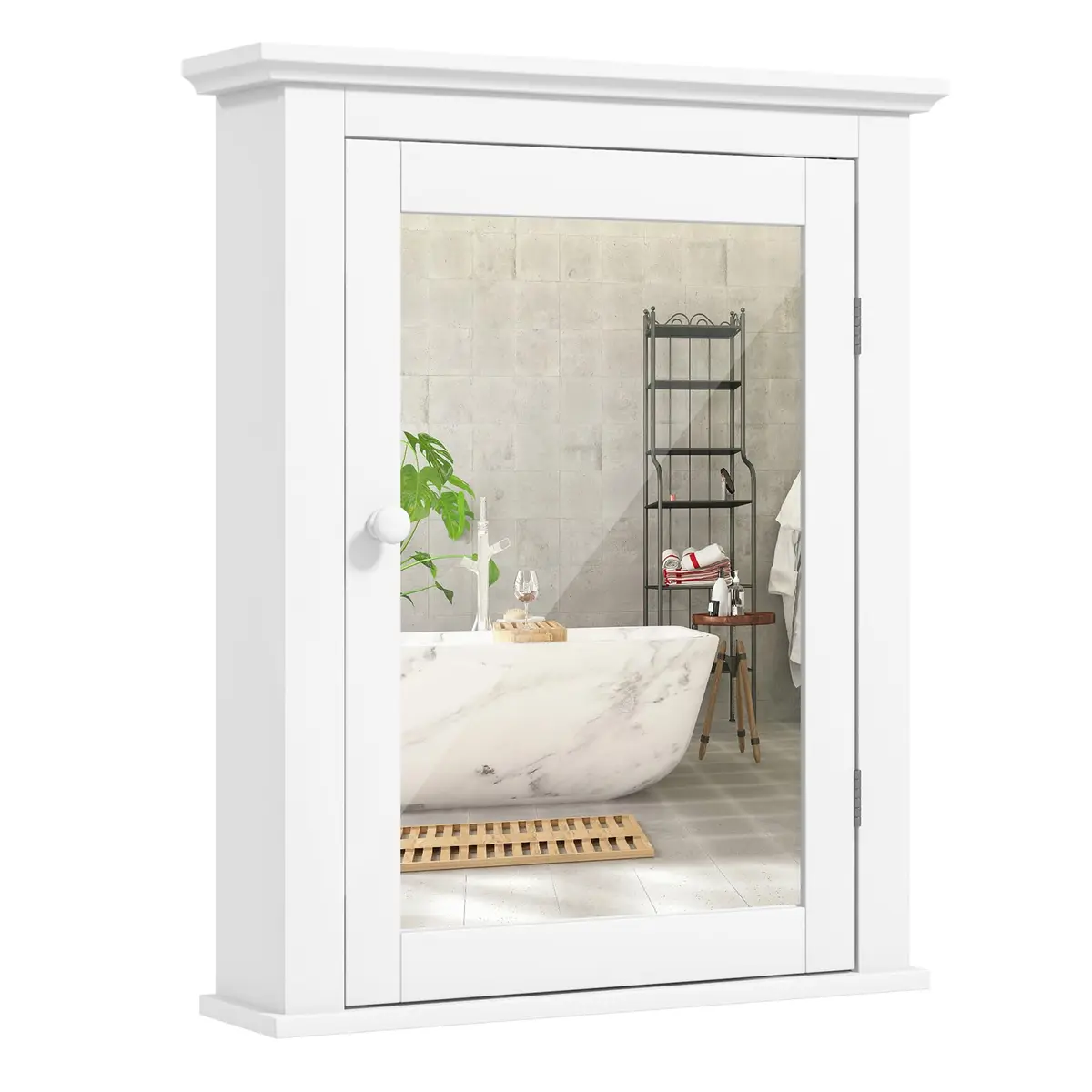 NAFORT Wall Mounted Medicine Cabinet with Mirror, 22" x 6" x 27" | 5-Position Adjustable Shelf, Space-Saving Bathroom Organizer - main product image