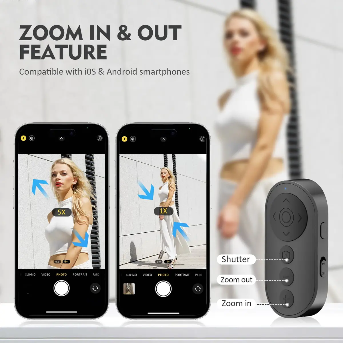 Aistraunix Wireless Remote Control for TikTok & Cameras 10m (33ft) | Zoom, Page Turner, USB-C Rechargeable - view 2