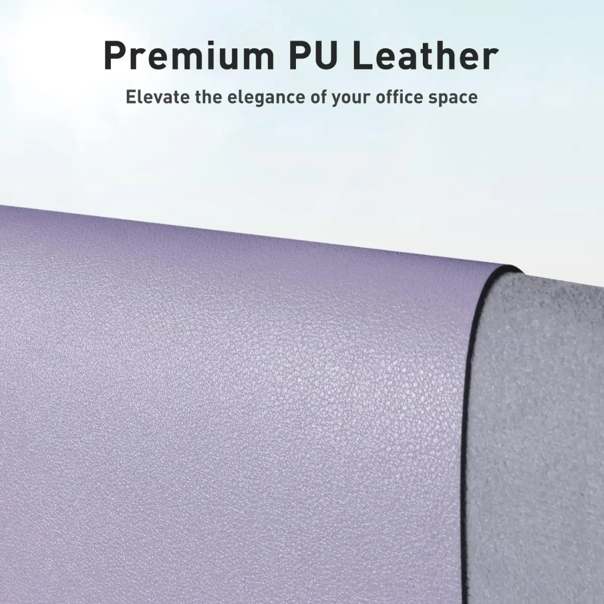 Aothia Faux Leather Desk Mat - Lavender 140cm (55") x 43cm (17") | Smooth Writing Surface for Office & Home - view 2