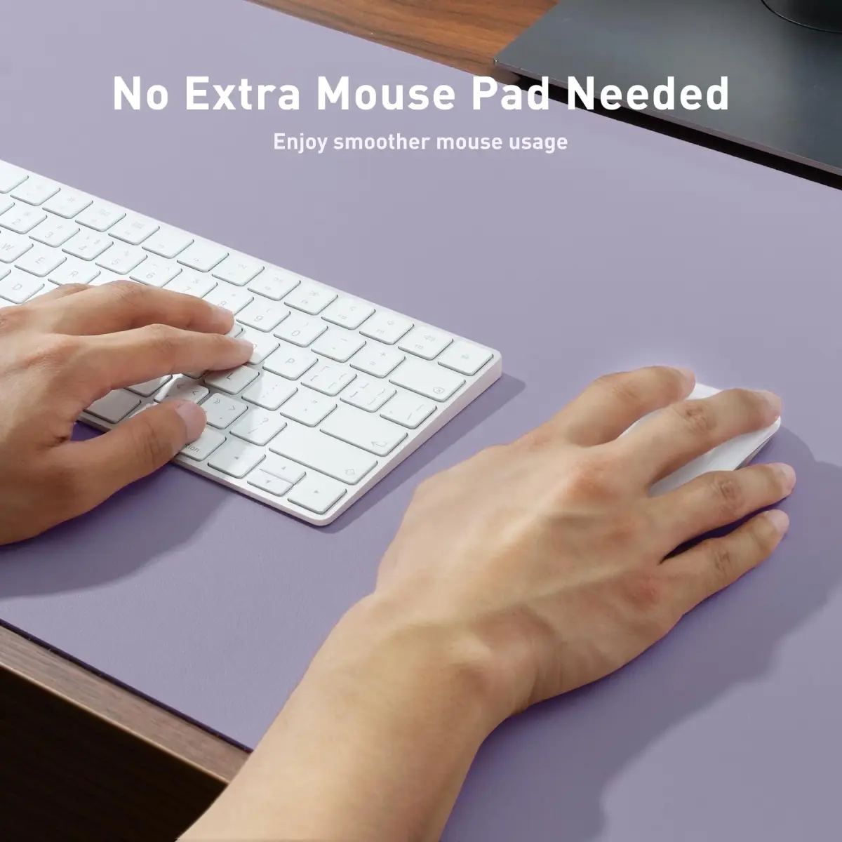Aothia Faux Leather Desk Mat - Lavender 140cm (55") x 43cm (17") | Smooth Writing Surface for Office & Home - view 4