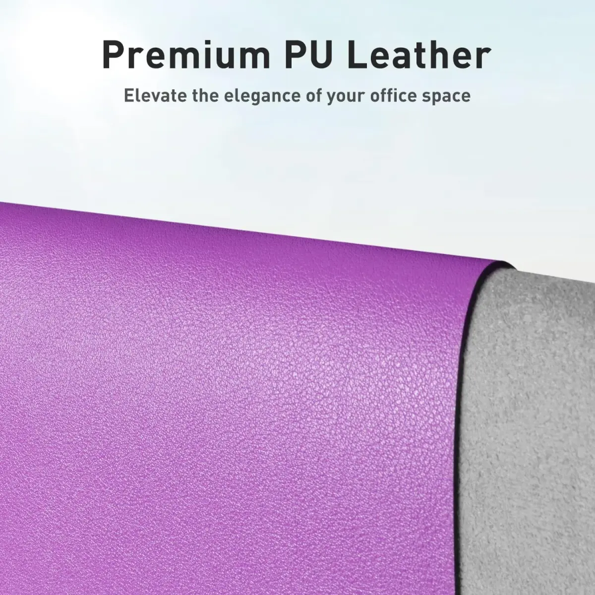 Aothia Faux Leather Desk Mat - Iris Violet 140cm x 43cm (55" x 17") | Protects Desks from Scratches, Spills, and Heat - view 2