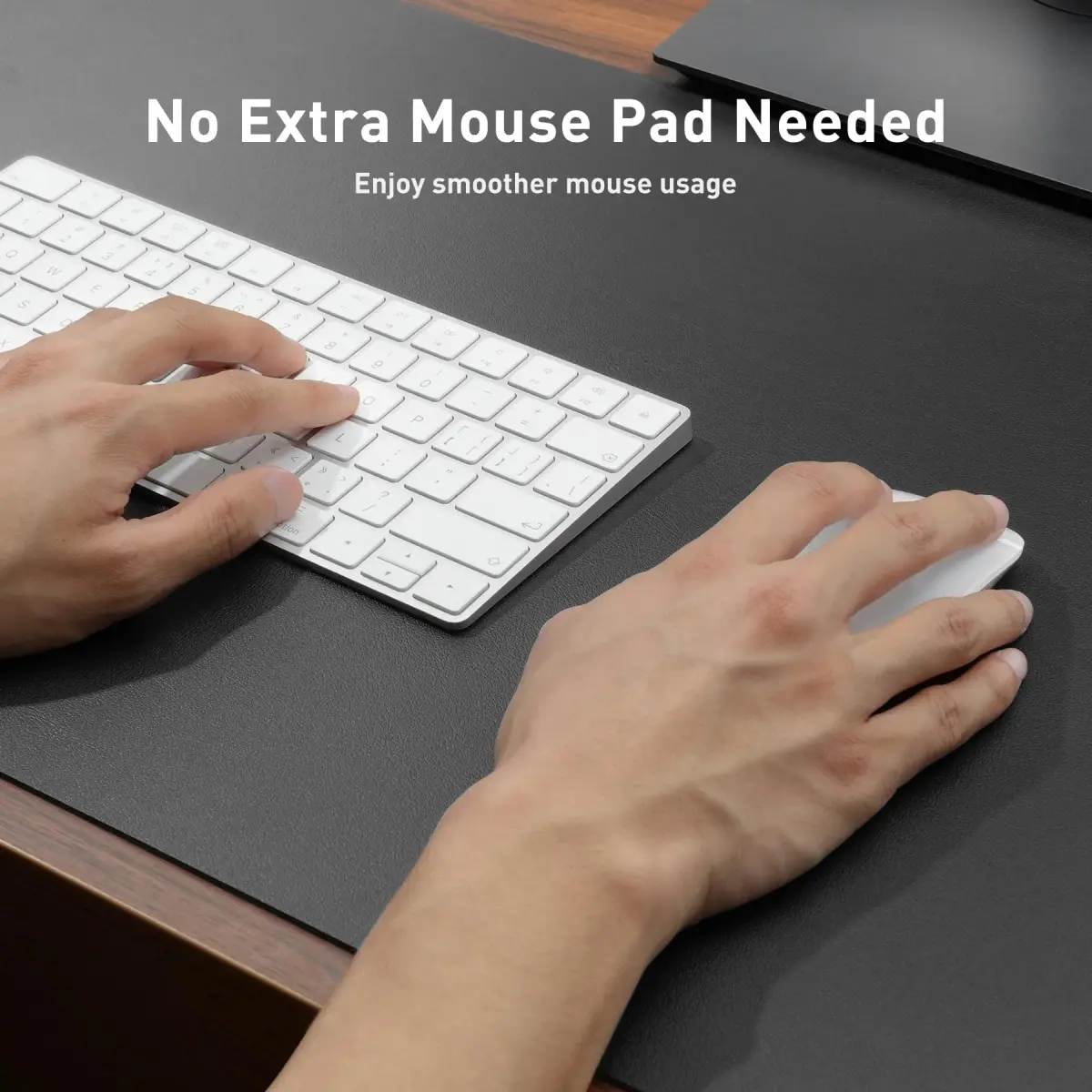 Aothia Faux Leather Desk Mat - 137cm x 43cm (55" x 17") | Protects Desks, Waterproof Writing Surface, Non-Slip Suede Back - view 4