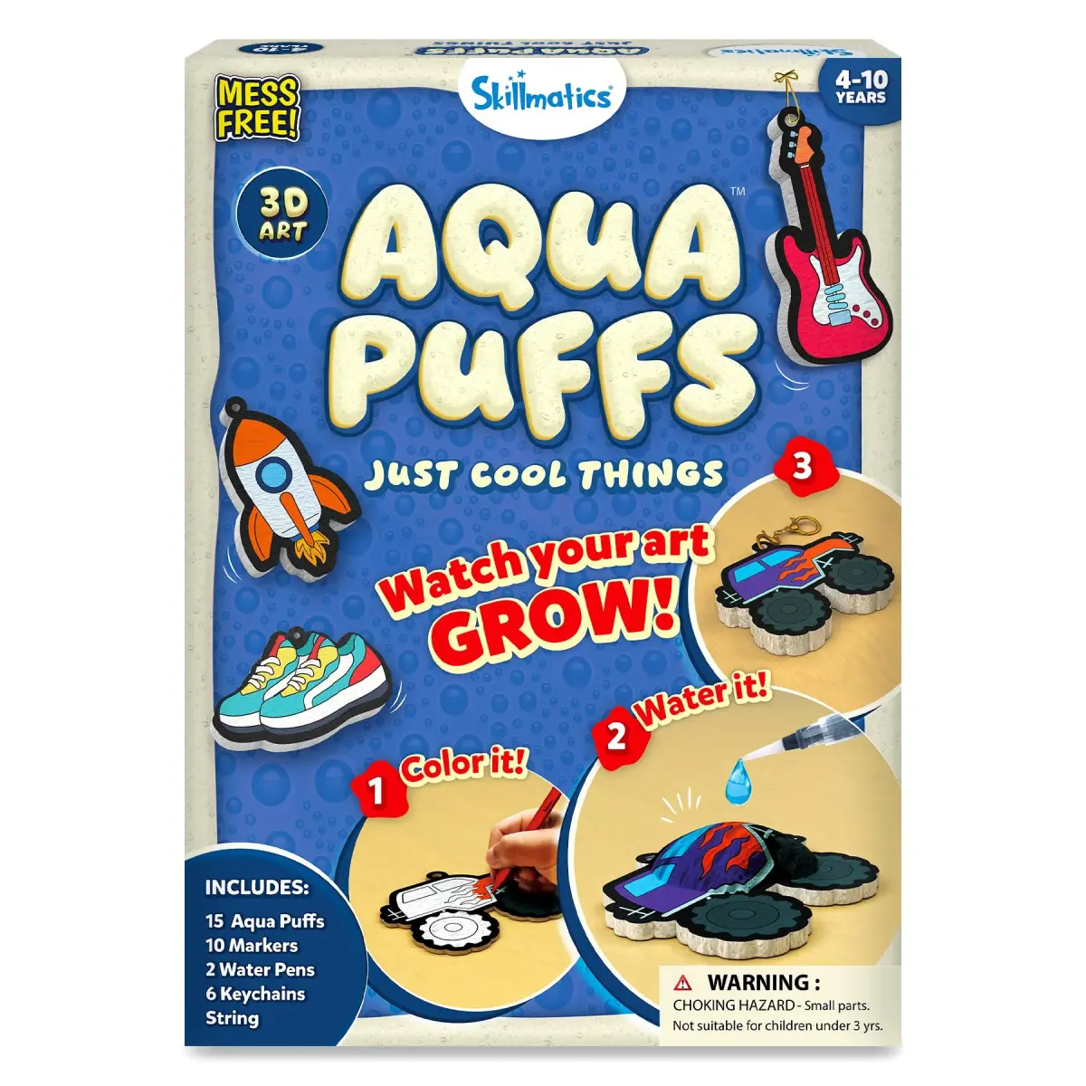 Skillmatics Aqua Puffs Just Boy Things Art & Craft Kit | Mess-Free 3D Puffy Creations for Ages 4-10 - main product image