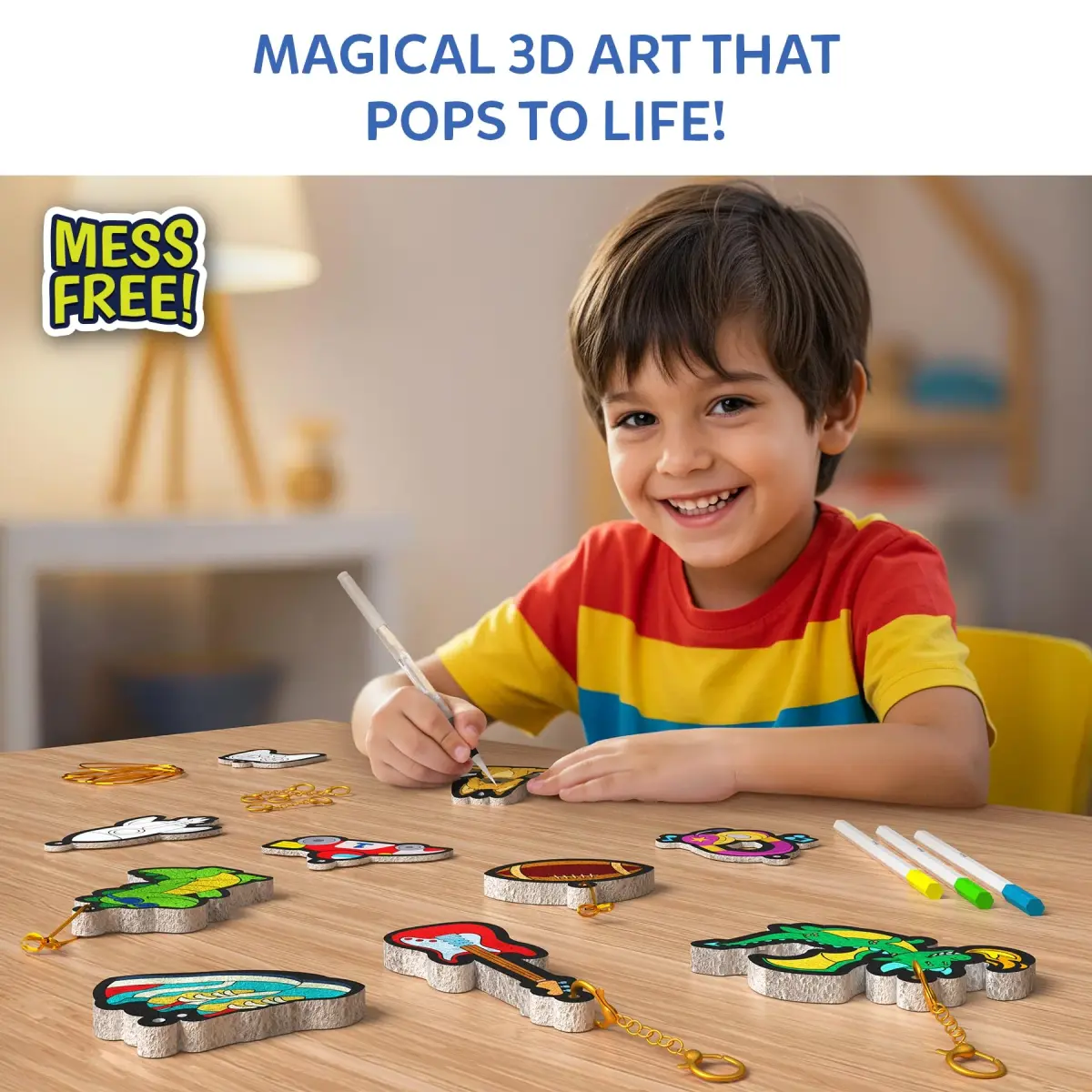 Skillmatics Aqua Puffs Just Boy Things Art & Craft Kit | Mess-Free 3D Puffy Creations for Ages 4-10 - view 2