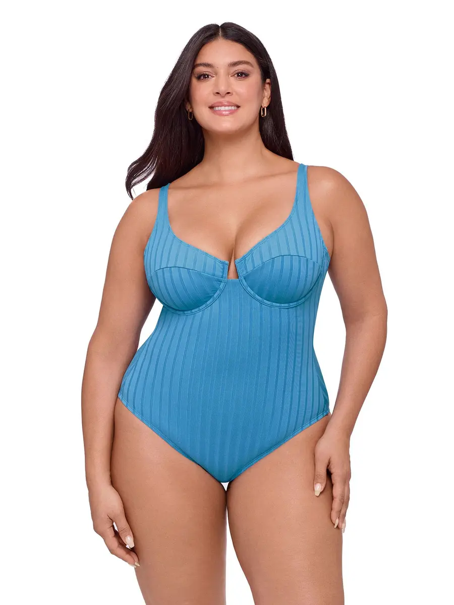 S3 Swim Women's Sculpting Scoop Neck Underwire One Piece Swimsuit | Supportive & Flattering Fit - main product image