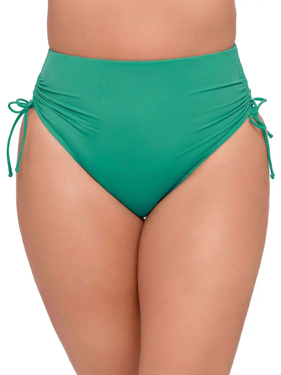 S3 Swim Women's High Waist Bikini Bottom Jade | Adjustable Side Tie, Smoothing Fit - main product image