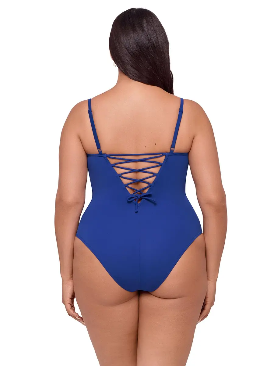 S3 Swim Women's Sculpting Corset Underwire One Piece Swimsuit | Indigo, Medium - view 2