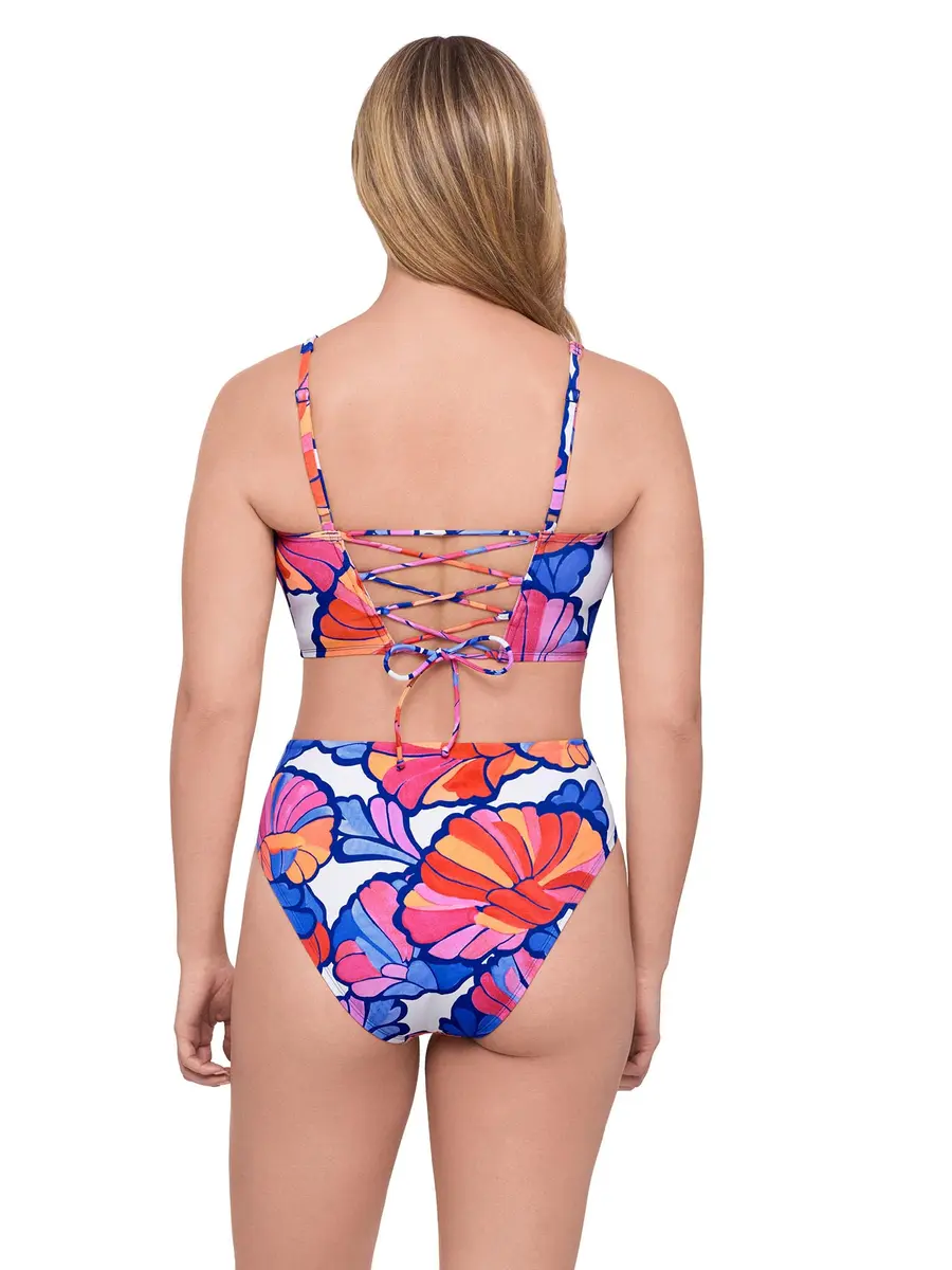 S3 Swim Women's Supportive Square Neck Lace Back Midkini Top | Flattering Fit with Adjustable Straps (70-120 chars) - view 2