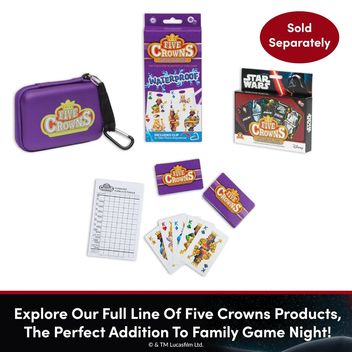 PlayMonster Five Crowns Star Wars Rummy Card Game for Kids, Family Game Night | Galactic Star Wars Theme, 58 Cards, Ages 8+ - view 6