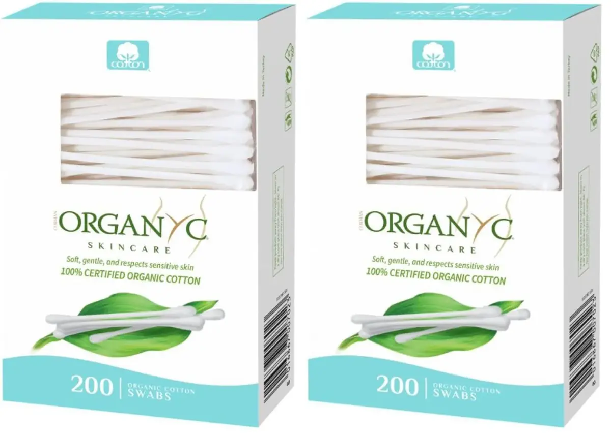 Organyc 100% Certified Organic Cotton Swabs, 400 Count (200 Count Pack of 2) | GOTS Certified Organic Cotton - main product image