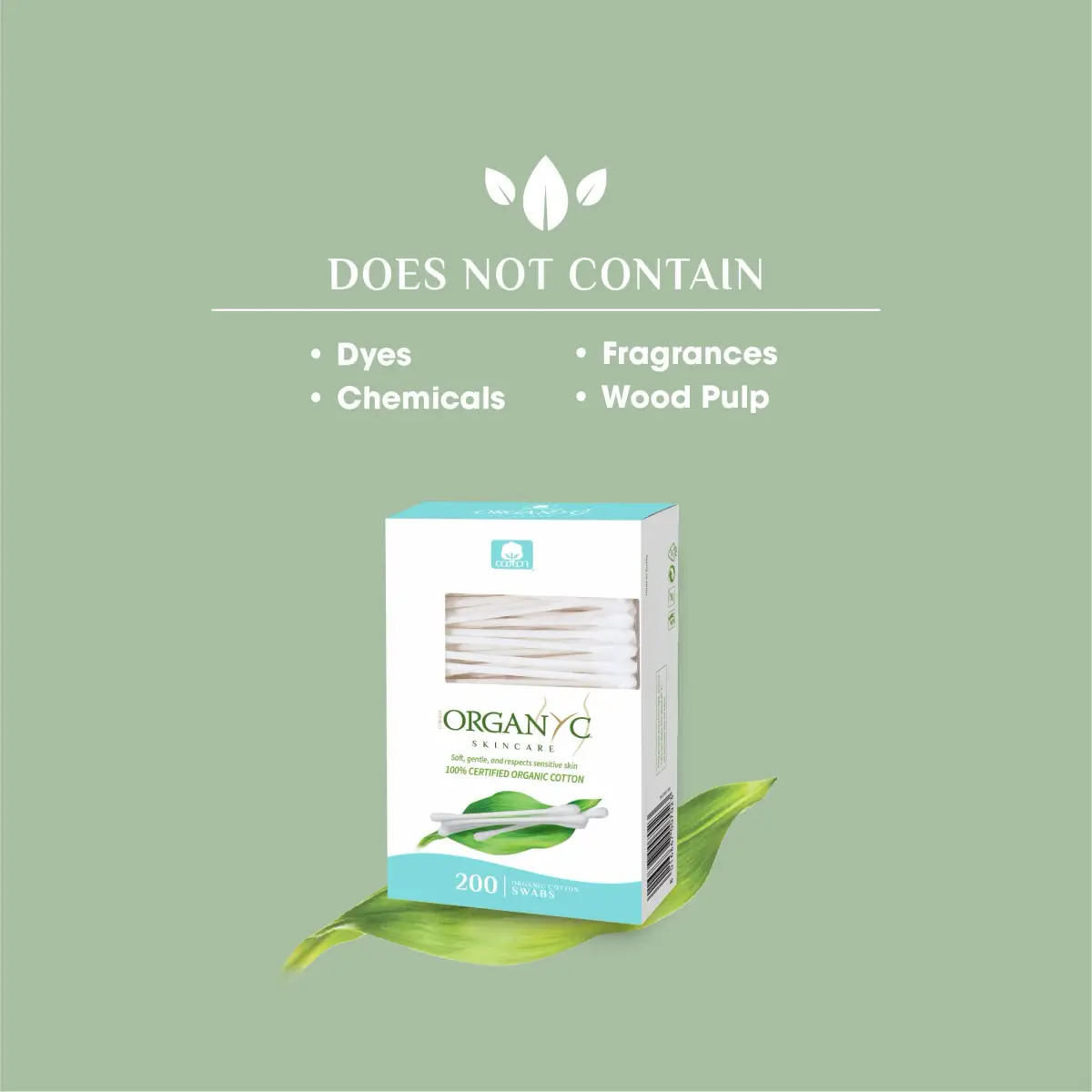 Organyc 100% Certified Organic Cotton Swabs, 400 Count (200 Count Pack of 2) | GOTS Certified Organic Cotton - view 4