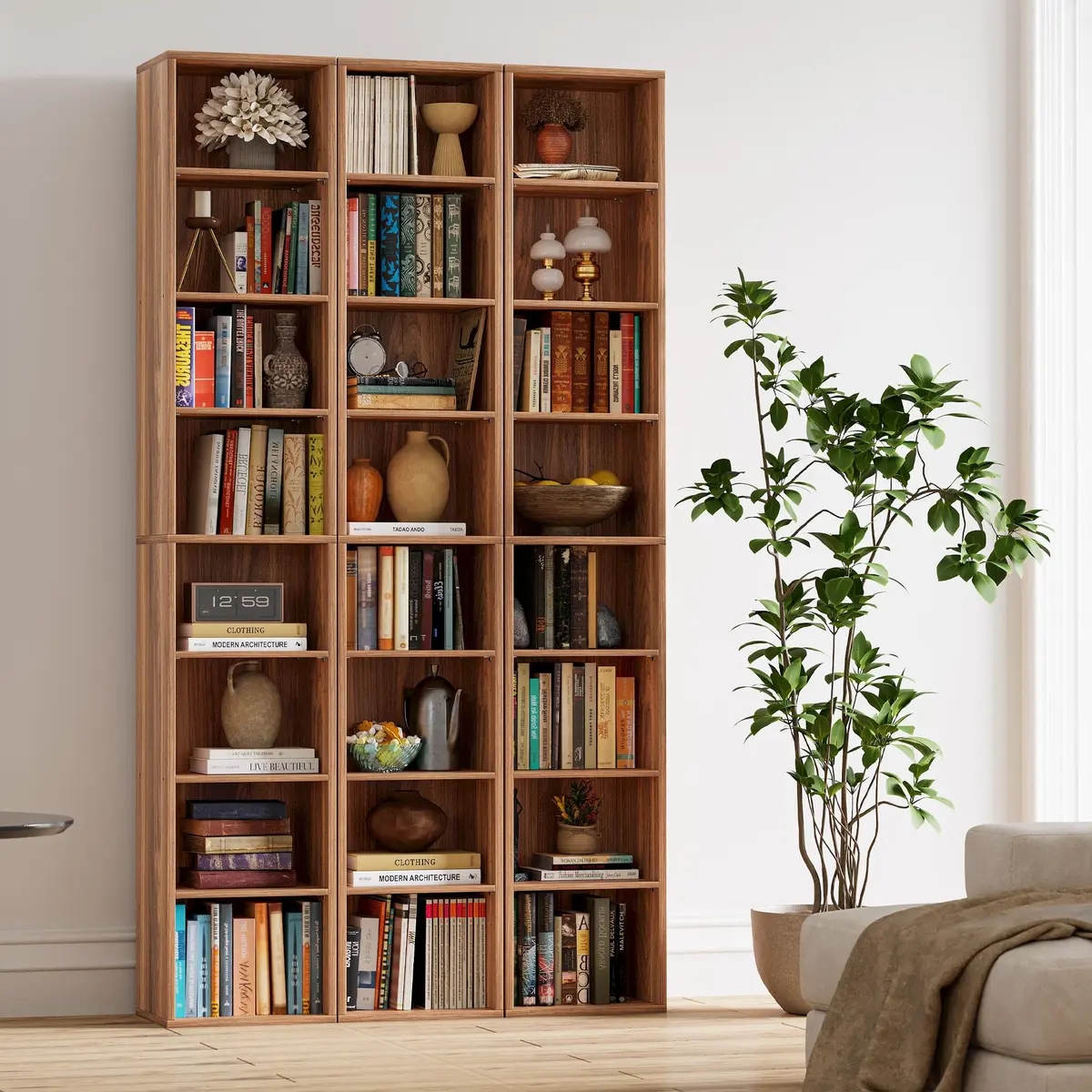 IRONCK Tall Narrow Bookshelf 8 Tiers | Compact Corner Floor Standing Storage 71 in Tall - view 8