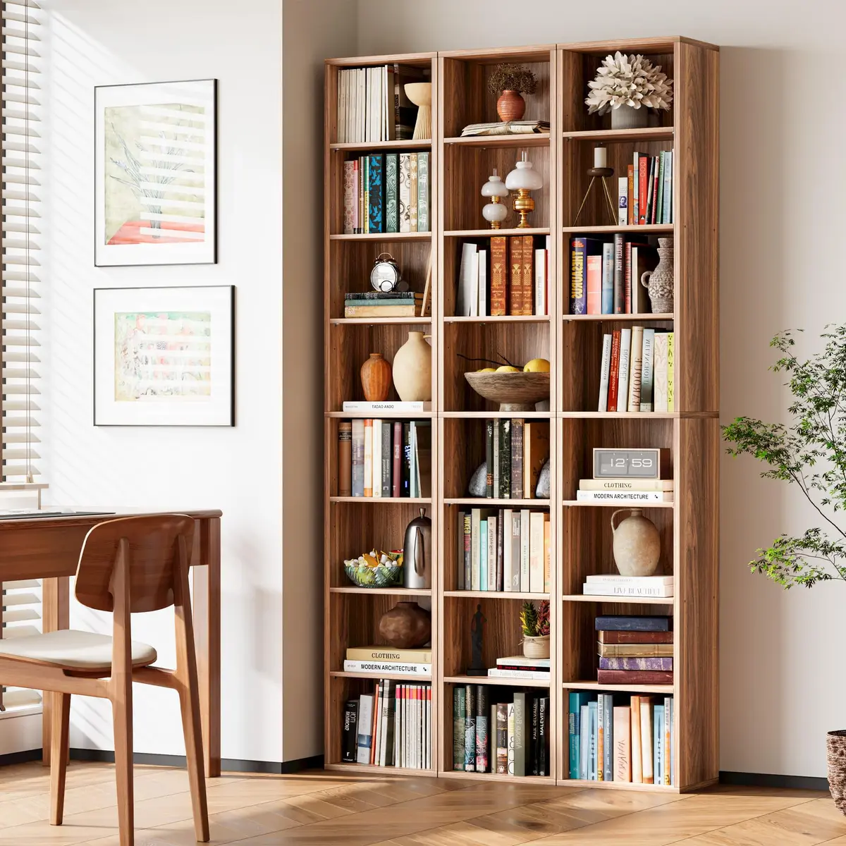 IRONCK Tall Narrow Bookshelf 8 Tiers | Compact Corner Floor Standing Storage 71 in Tall - view 9