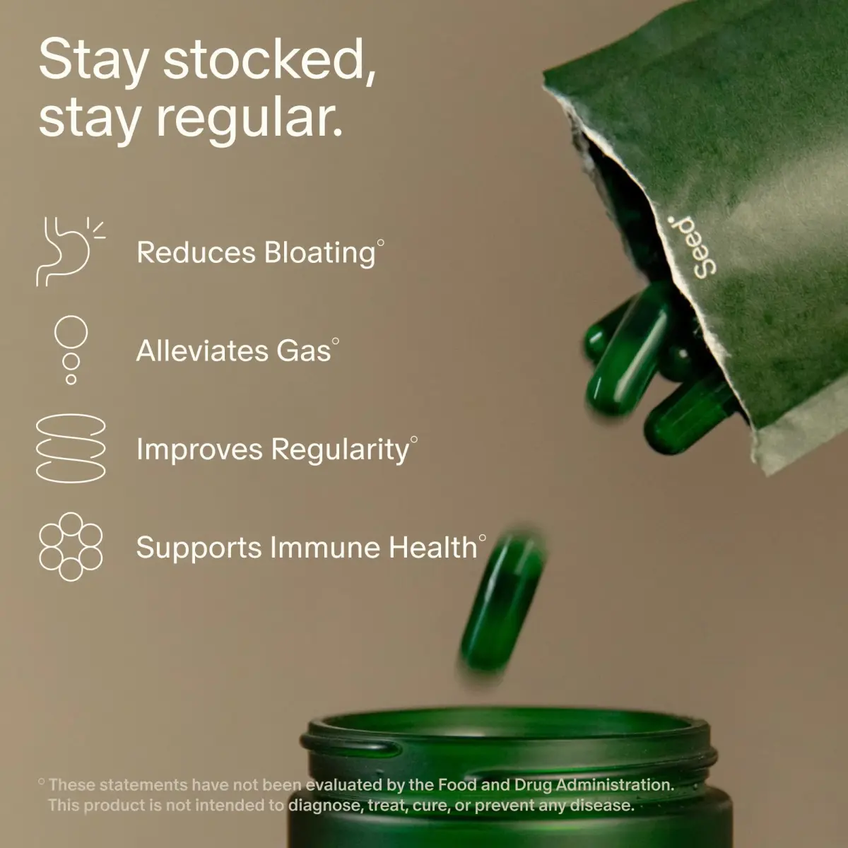 Seed DS-01 Daily Synbiotic 120 Count (60-Day Refill) | Clinically Validated Probiotic + Prebiotic for Gut Health - view 2