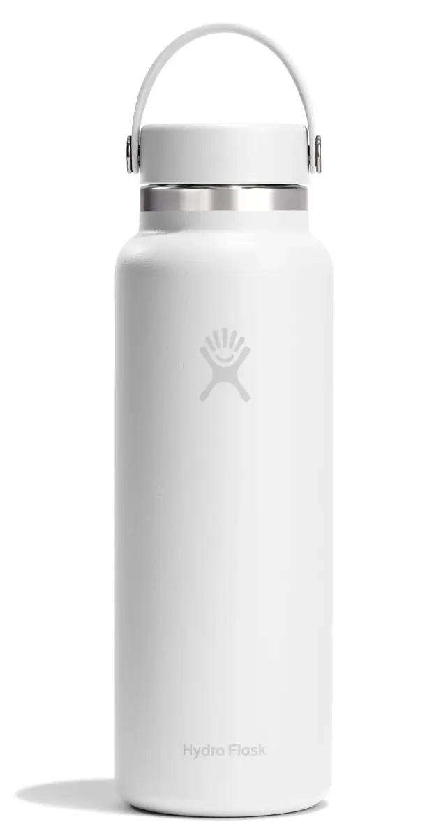 Hydro Flask 40 Oz Tonal White Wide Mouth Water Bottle | Insulated Stainless Steel, Cold 24 Hrs, Hot 12 Hrs - main product image