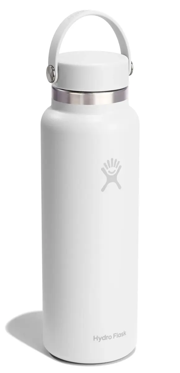 Hydro Flask 40 Oz Tonal White Wide Mouth Water Bottle | Insulated Stainless Steel, Cold 24 Hrs, Hot 12 Hrs - view 2