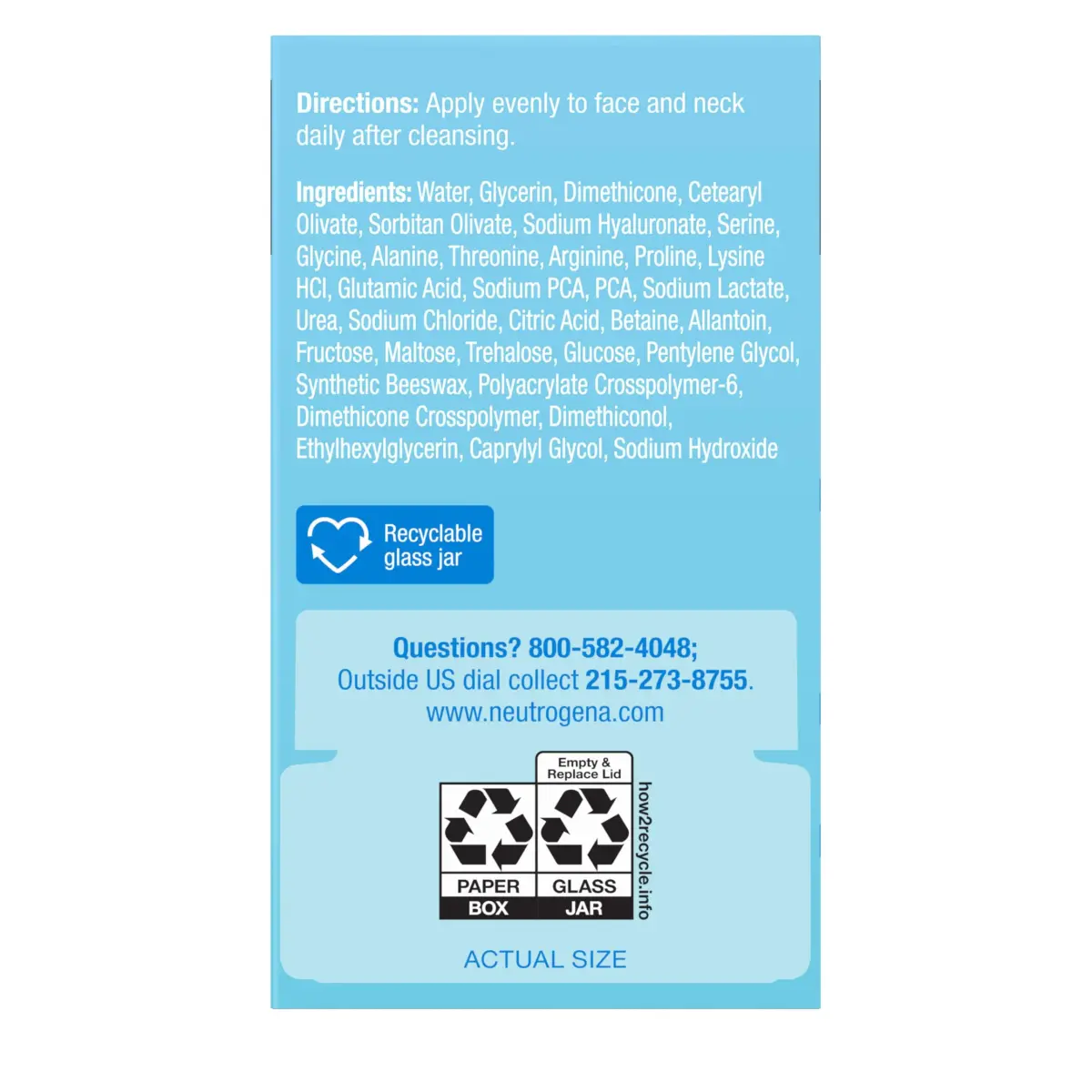 Neutrogena Hydro Boost Gel Cream Fragrance Free 15ml (0.5 Fl Oz) | Hyaluronic Acid Facial Moisturizer for Normal to Dry Skin - view 9