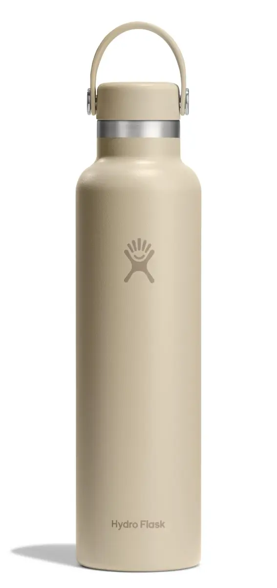Hydro Flask 24 Oz Standard Mouth Water Bottle in Oat Tan - Insulated Stainless Steel, Leakproof - main product image