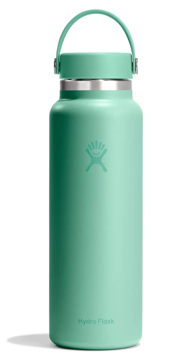 Hydro Flask 40 Oz Wide Mouth Water Bottle - Mermaid Green | Insulated Stainless Steel, Leakproof - main product image