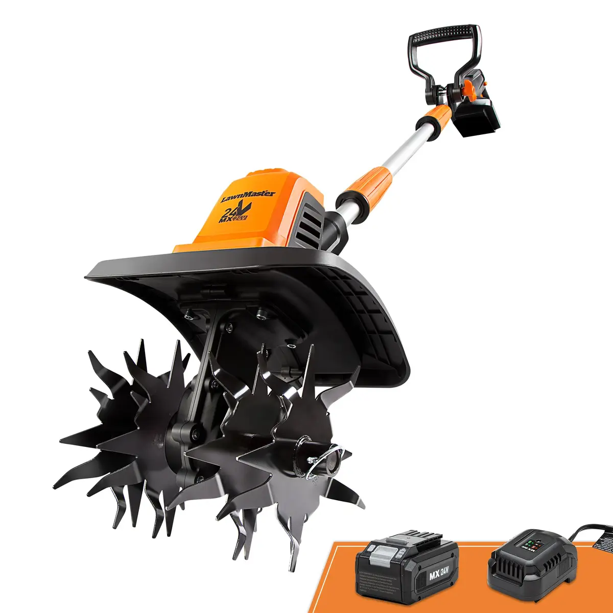 LawnMaster 24V MAX 9” Cordless Tiller – CLTE2409 | Compact, Cordless Garden Tiller for Small to Medium Gardens - main product image