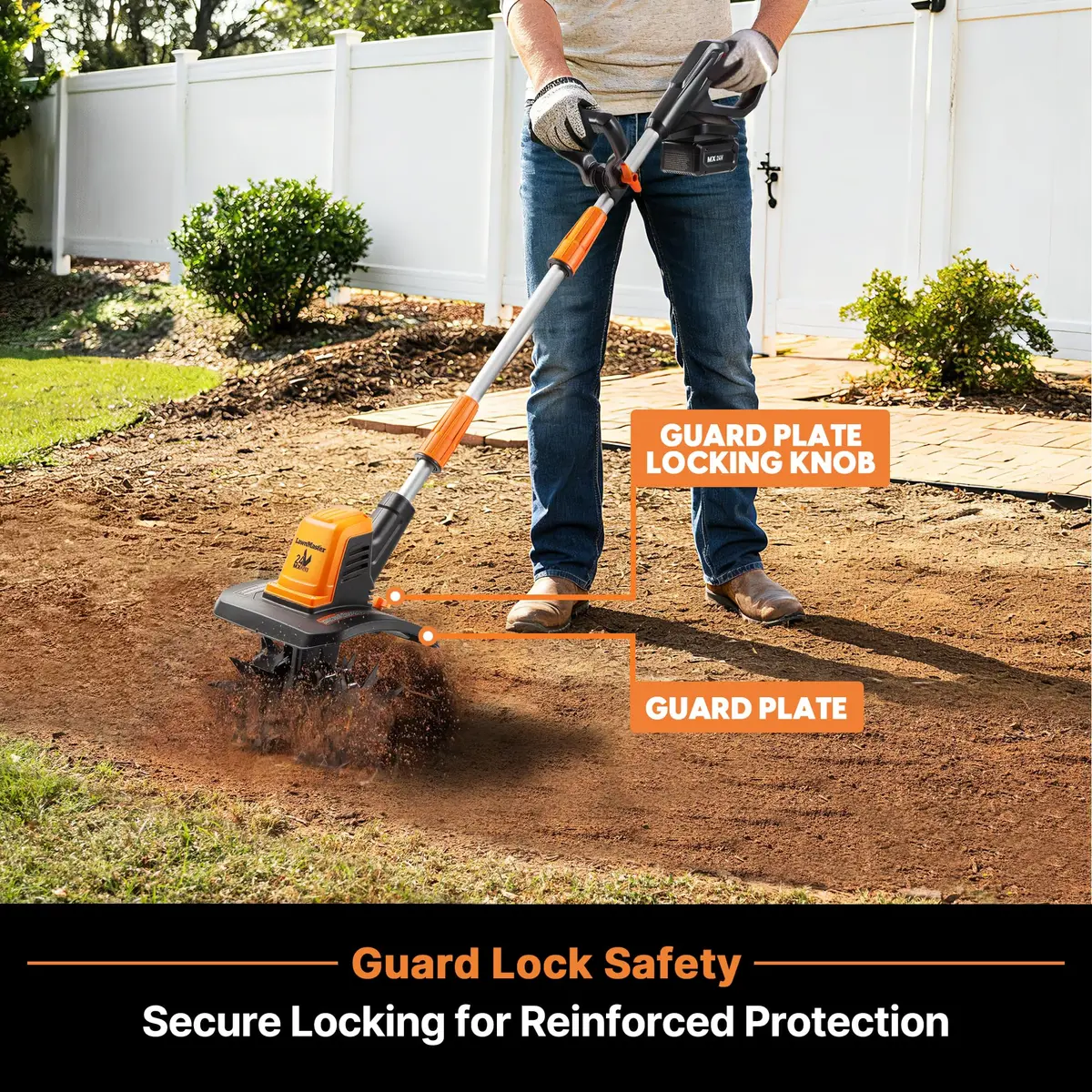 LawnMaster 24V MAX 9” Cordless Tiller – CLTE2409 | Compact, Cordless Garden Tiller for Small to Medium Gardens - view 4