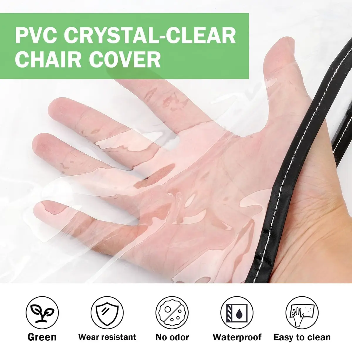 YEEZEE Salon Chair Cover Protectors Oversized Waterproof PVC 20.8"x 15.7"x 4" - view 2