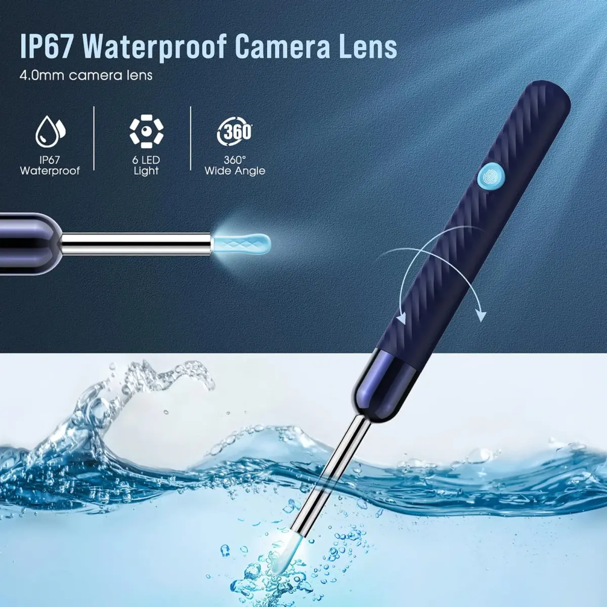 LEIPUT Ear Wax Removal Tool with 1080P HD Camera & 7 Ear Scoops | 23,789 Reviews, Blue - view 4