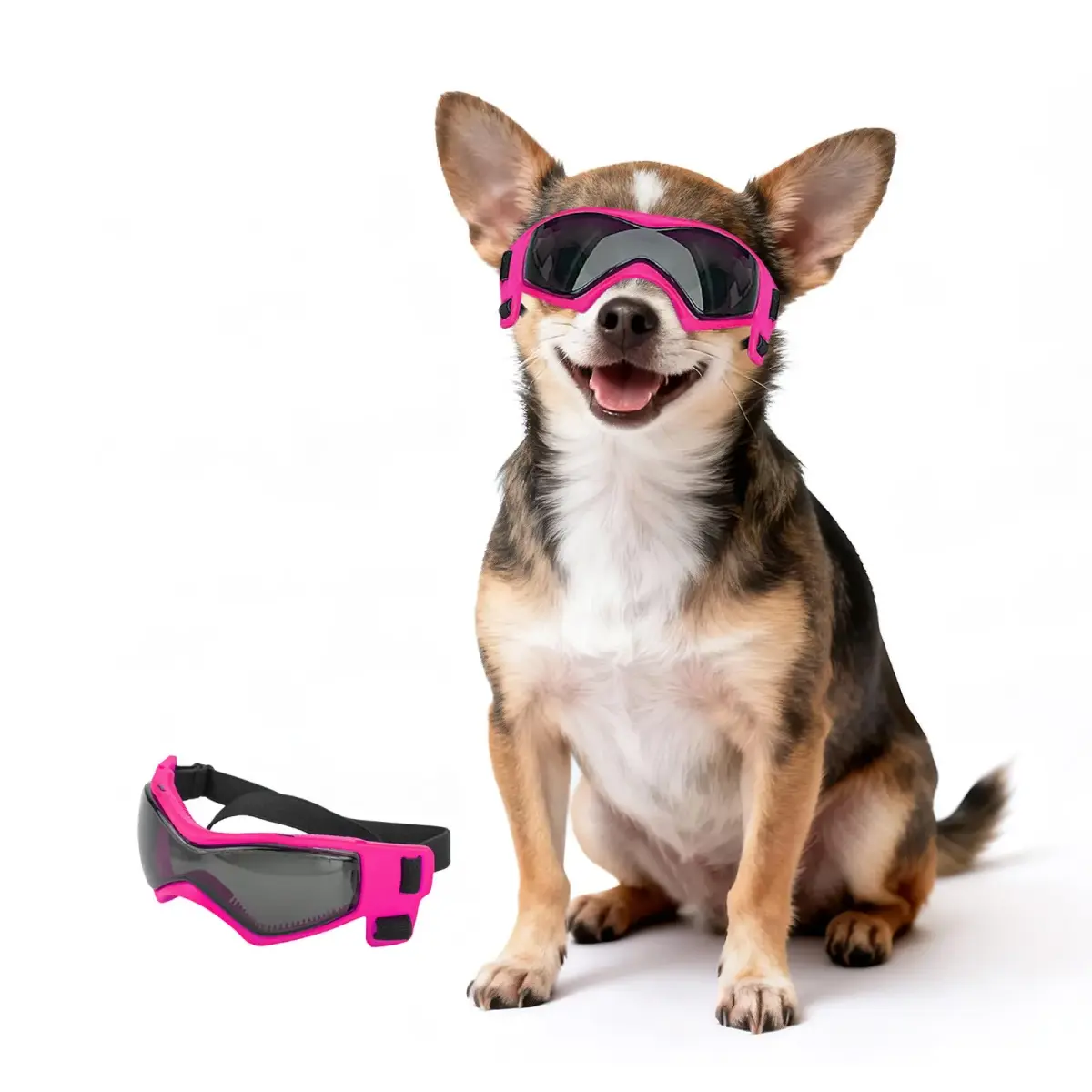 PETLESO Pink Dog Goggles for Small Breeds & Cats | 3.74 in Length, 1.38 in Width - main product image
