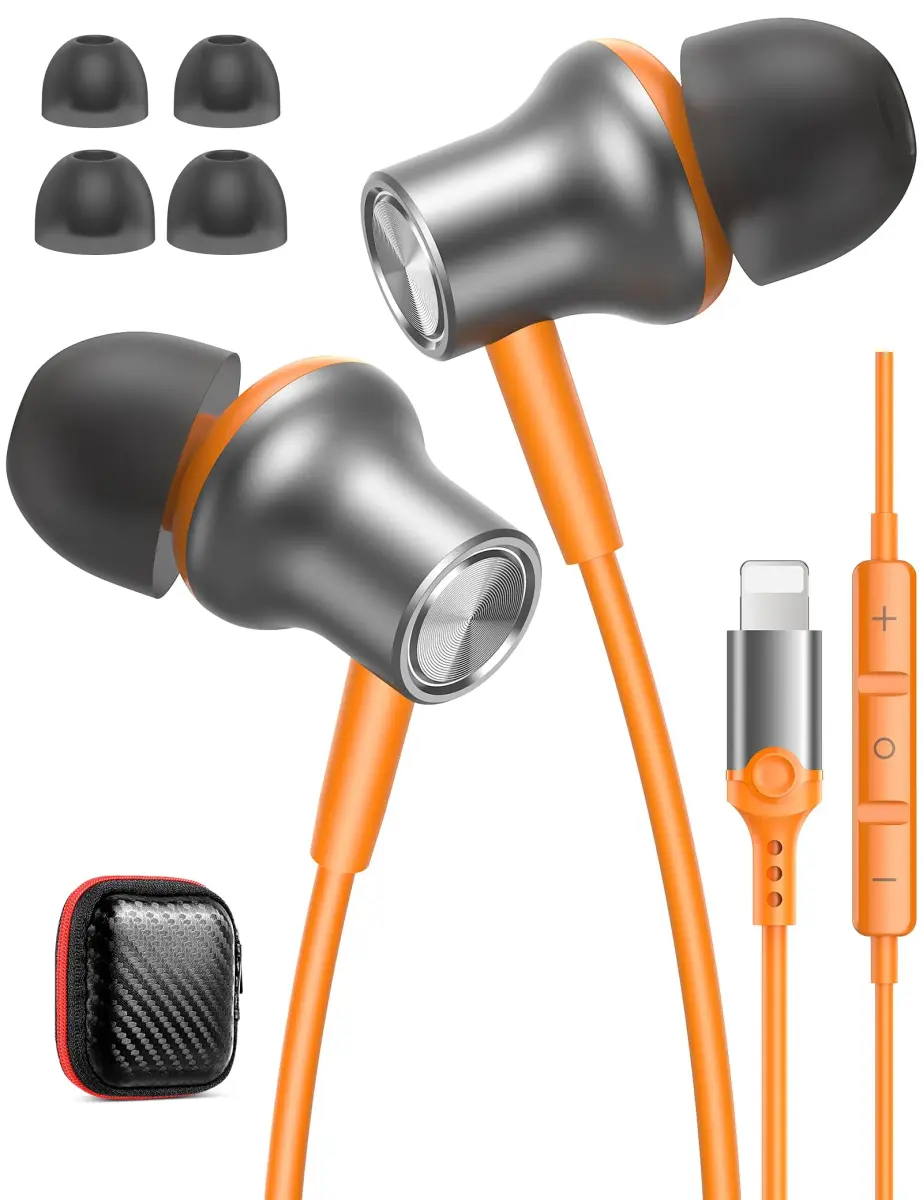 iMangoo MFi-Certified Wired Earbuds for Lightning Connector | 1.2m Tangle-Free Cable - main product image