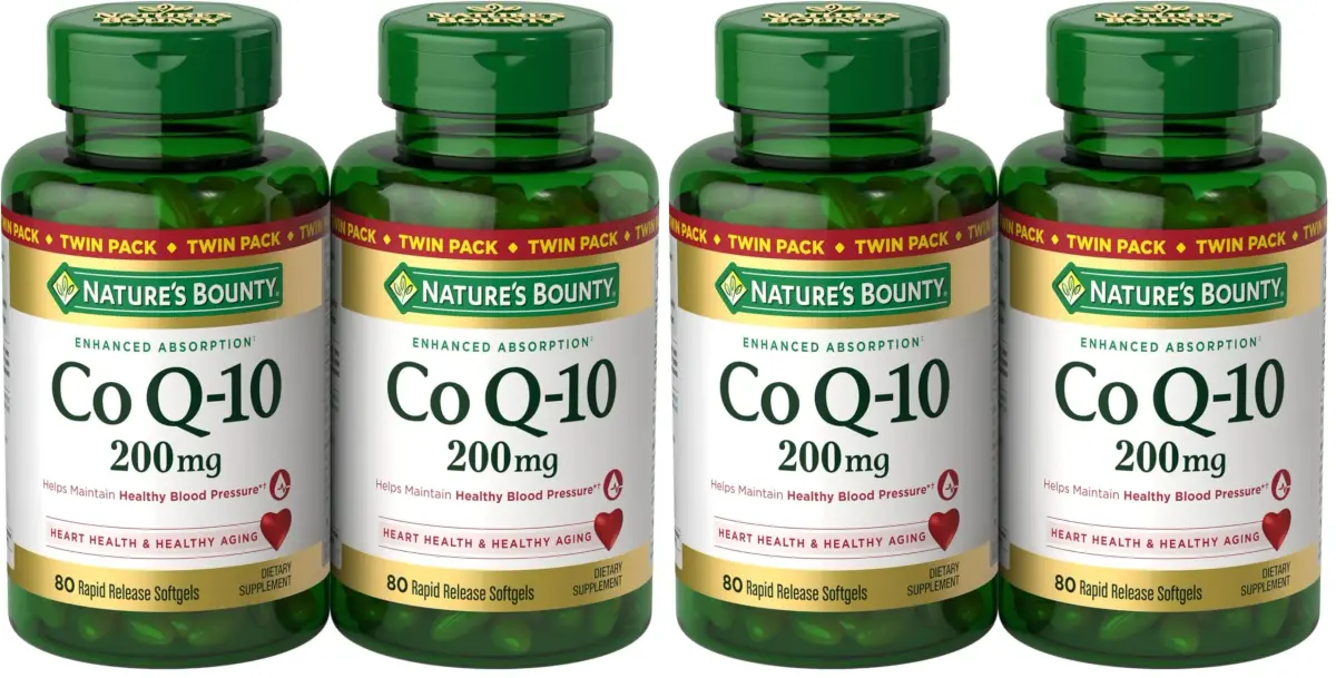 Nature's Bounty CoQ10 200 mg Softgels, Heart Health & Cellular Energy Support, 160 Count (Pack of 4) | Cardiovascular Support - main product image